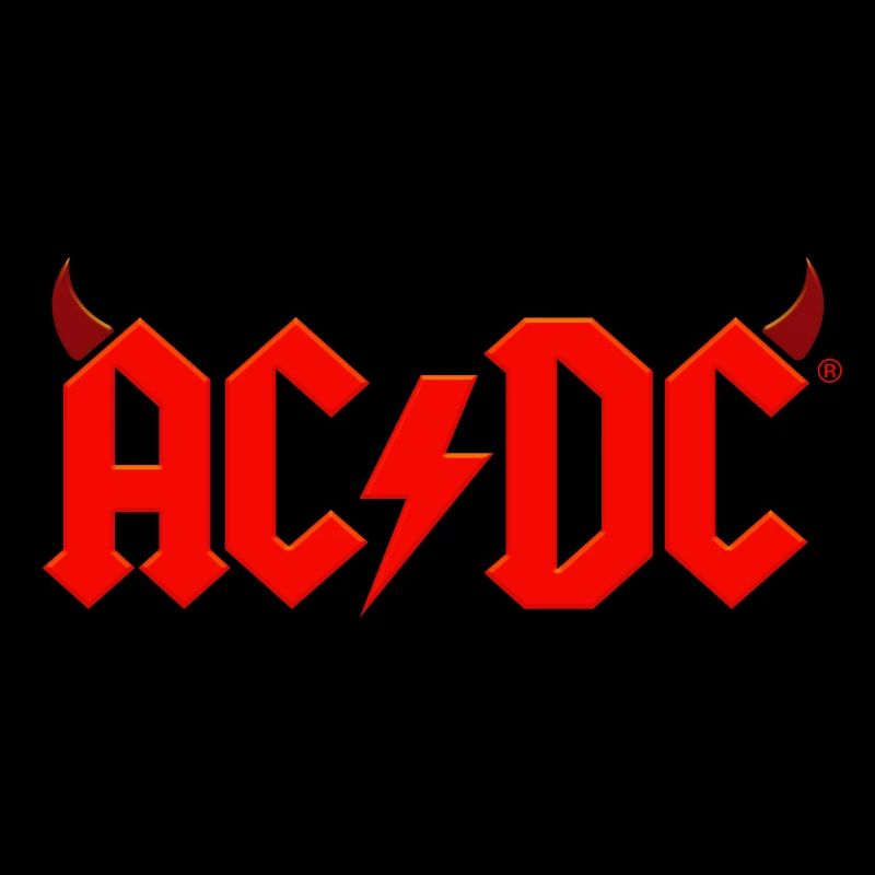 AC/DC Red Logo With Devil's Horns