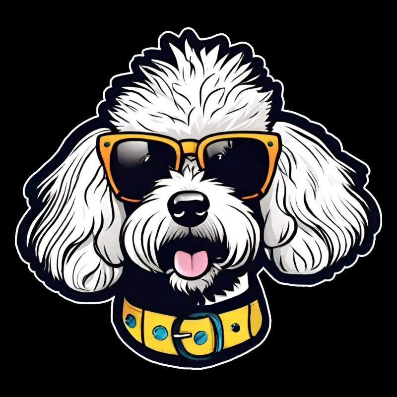 Caniche cool avec des lunettes de soleil