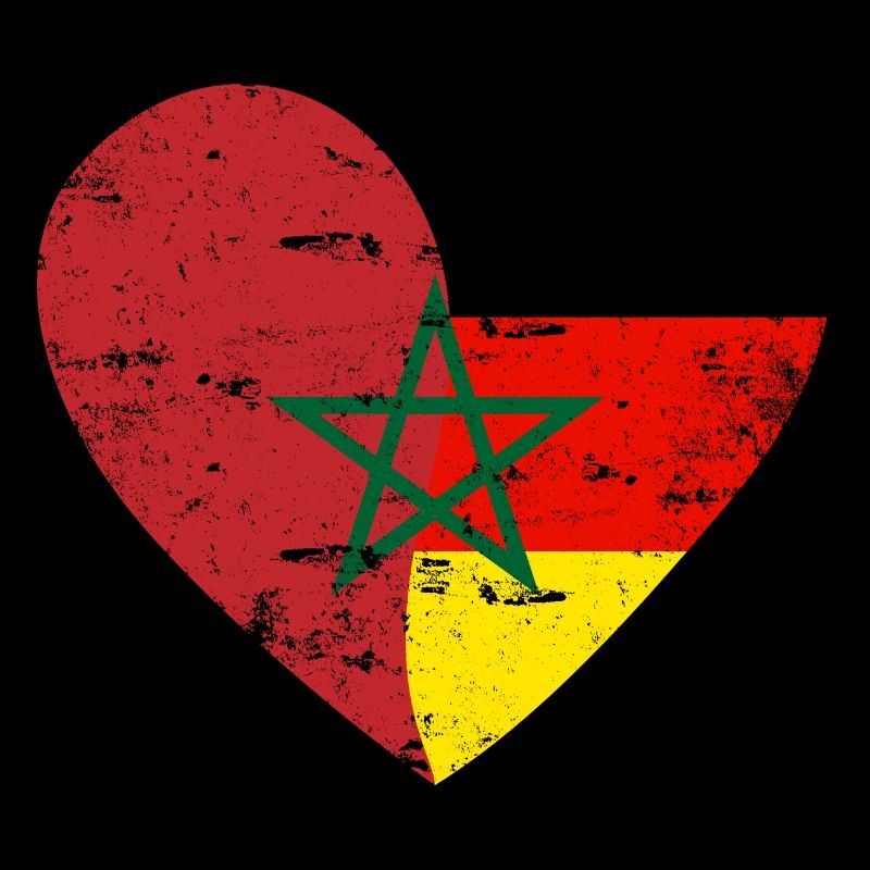 Morocco Germany Flag Heart 2