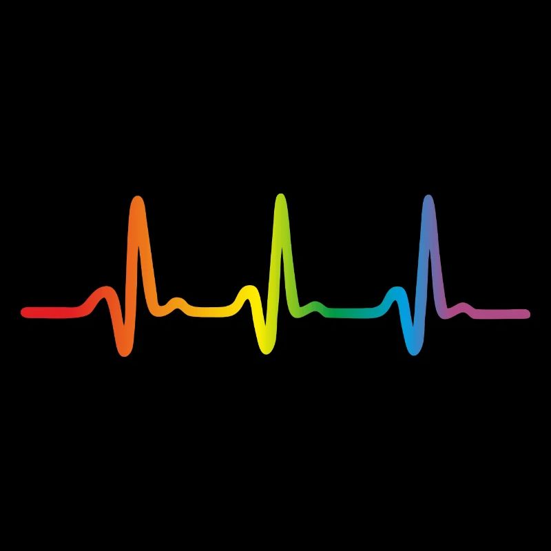 Rainbow Heartbeat, Lgbt Pride Ecg Pulse