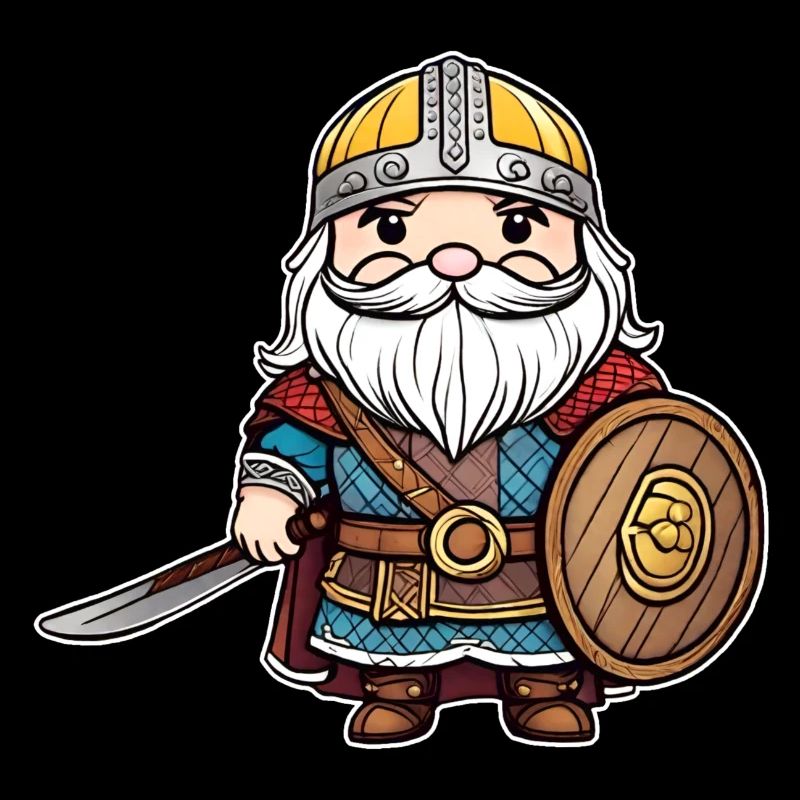 Mignon petit viking avec épée