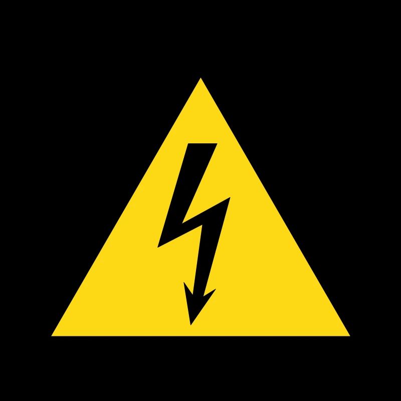 Gefahrensymbol - Hochspannung (2-farbig)