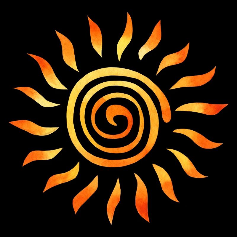 The Sun Painted with Sun Rays Sun the Sun