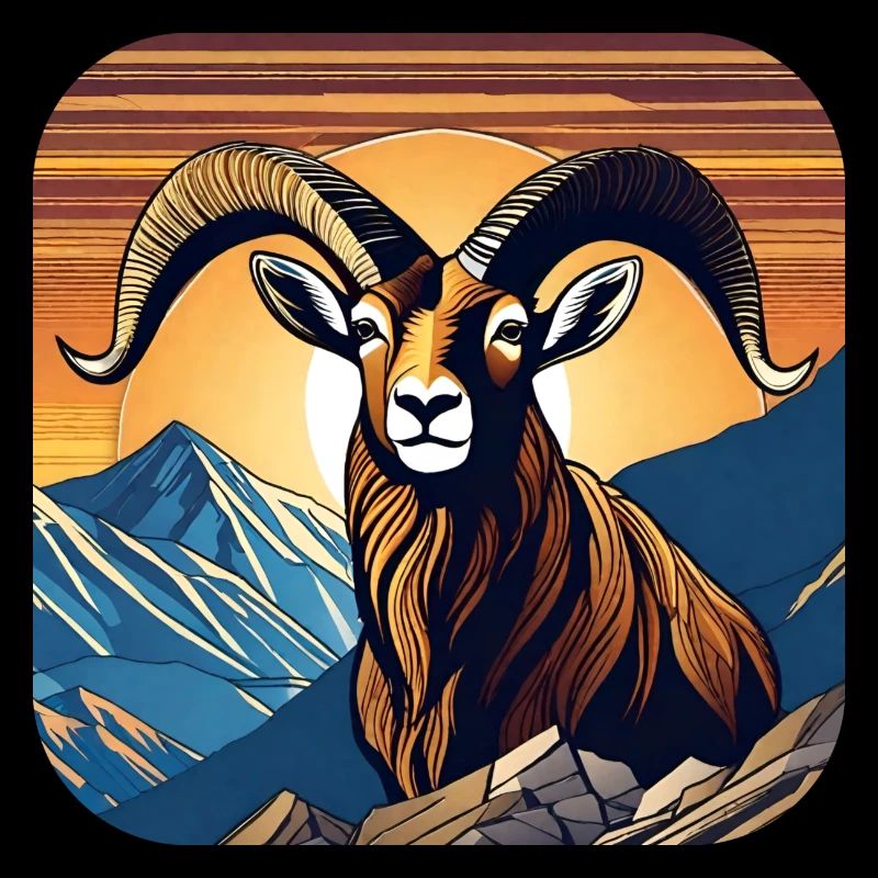 Proud ibex with alpine panorama