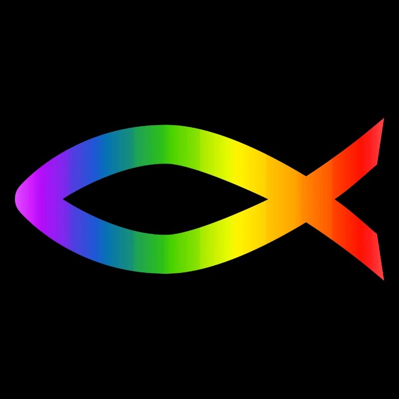 Ichthys Rainbow Christian Symbol Fish
