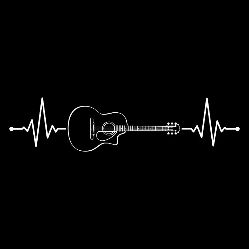 akustische Gitarre Frequenz Puls Geschenk weiß