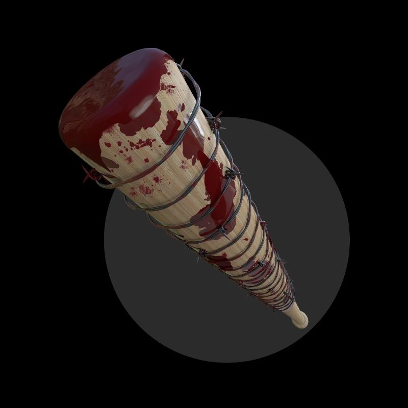 Baseball bat with barbed wire