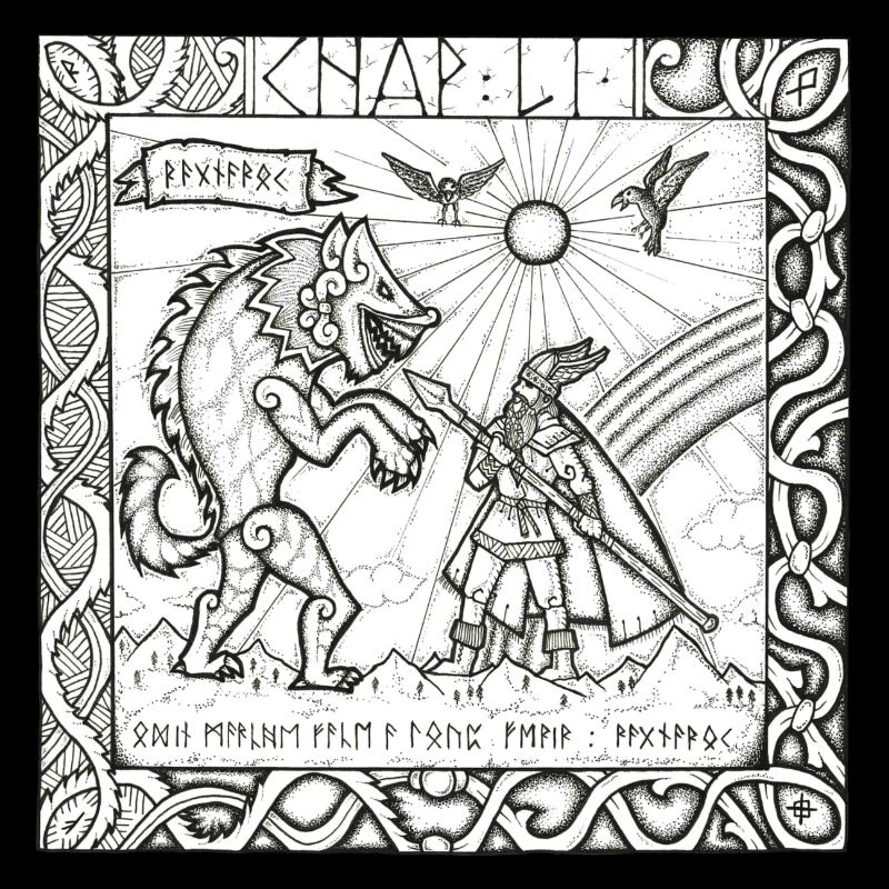 Der Gott Odin gegen den Wolf Fenrir