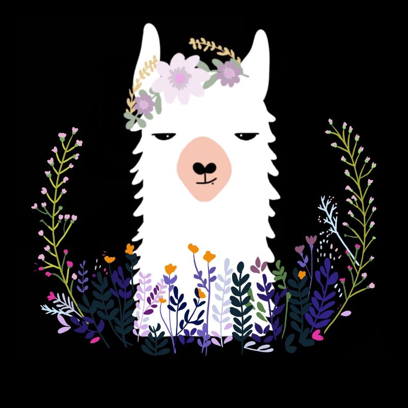 Lama in Blumen