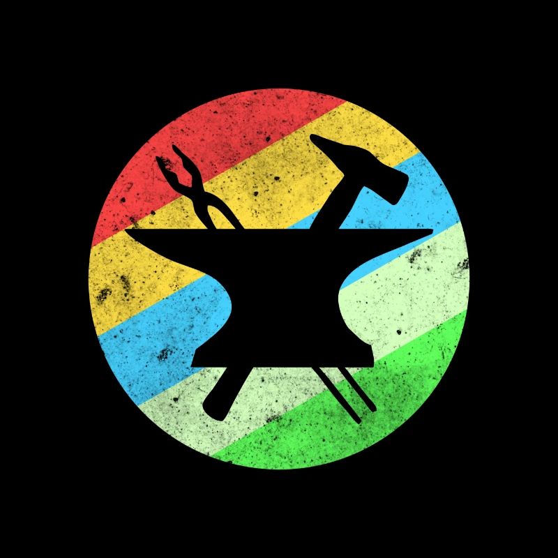 Vintage blacksmith gift anvil hammer iron profession