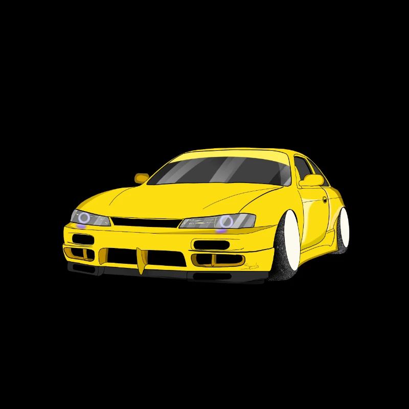 Gelbe Autodrift "Stance"