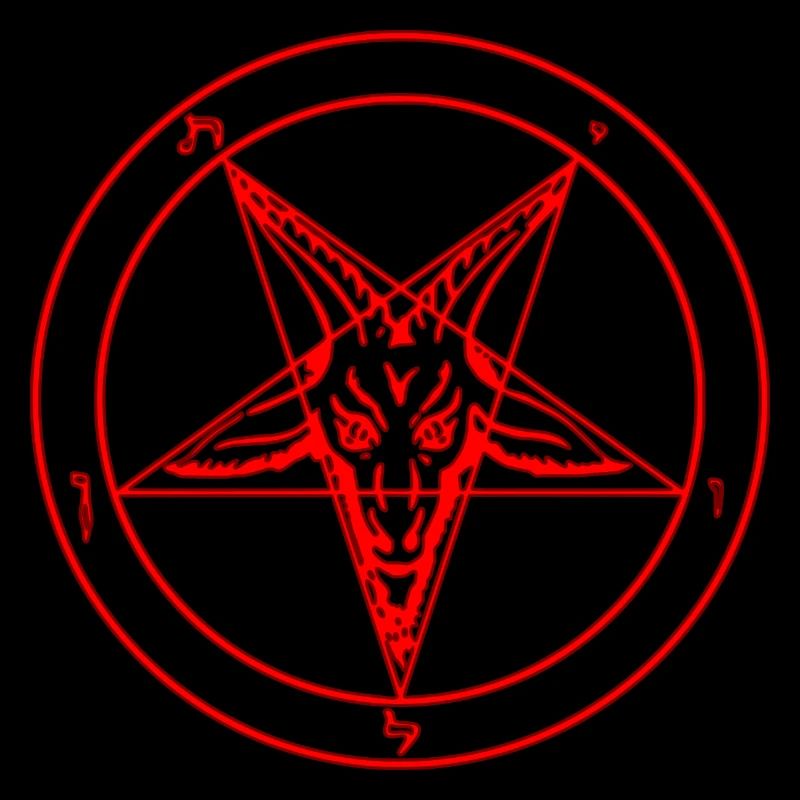 Pentagramme Sceau du Baphomet 666 Rouge