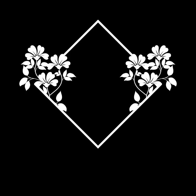 Triangle frame with flowers decoration shapes