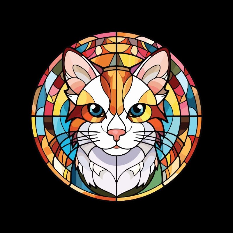 Illustration à l’aquarelle colorée de chat Van turc