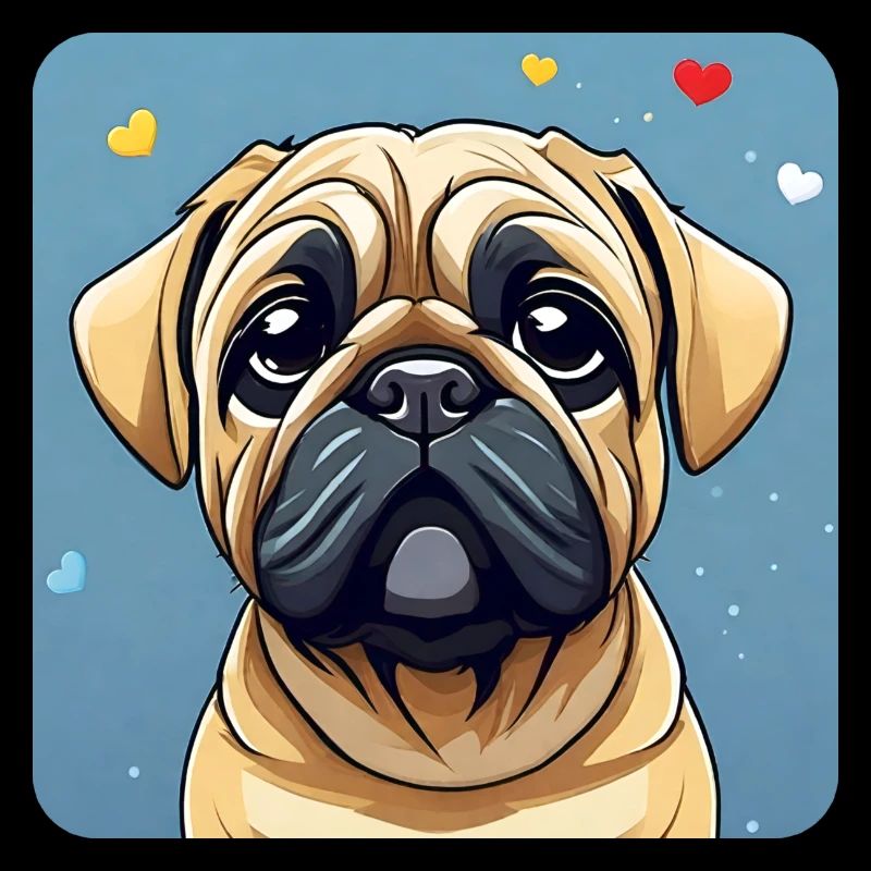 Mignon petit carlin avec regard de chien