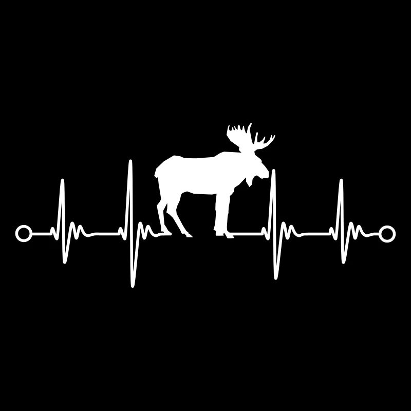 Moose elk pulse EKG heartbeat vector design