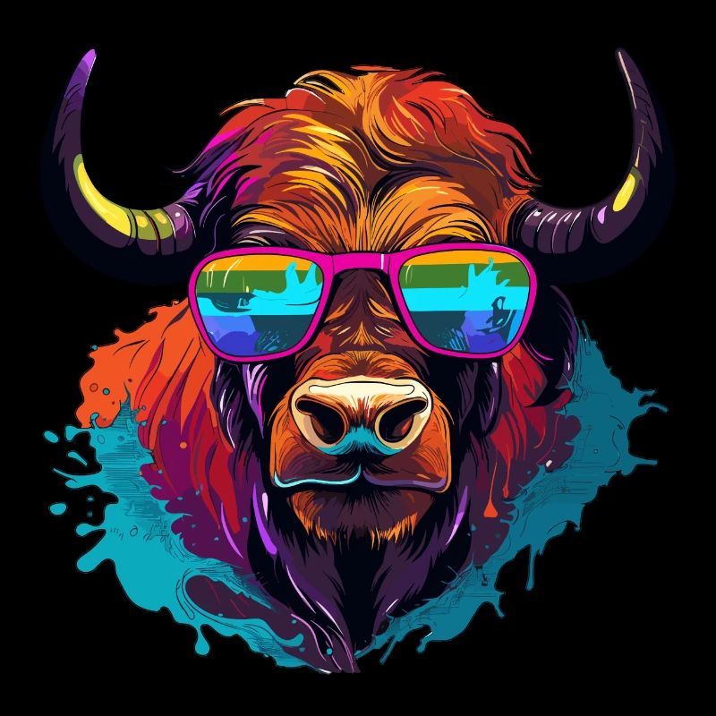 Buffle avec des lunettes de soleil