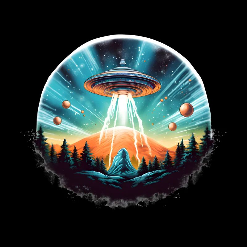 UFO, galaxy, forest, earth, planet, ship, alien