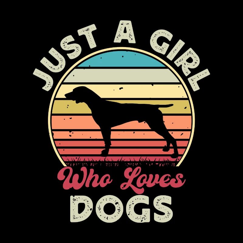 German Shorthaired Pointer Dog Silhouette Retro