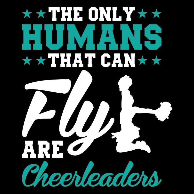 Cheerleaders fly jump saying