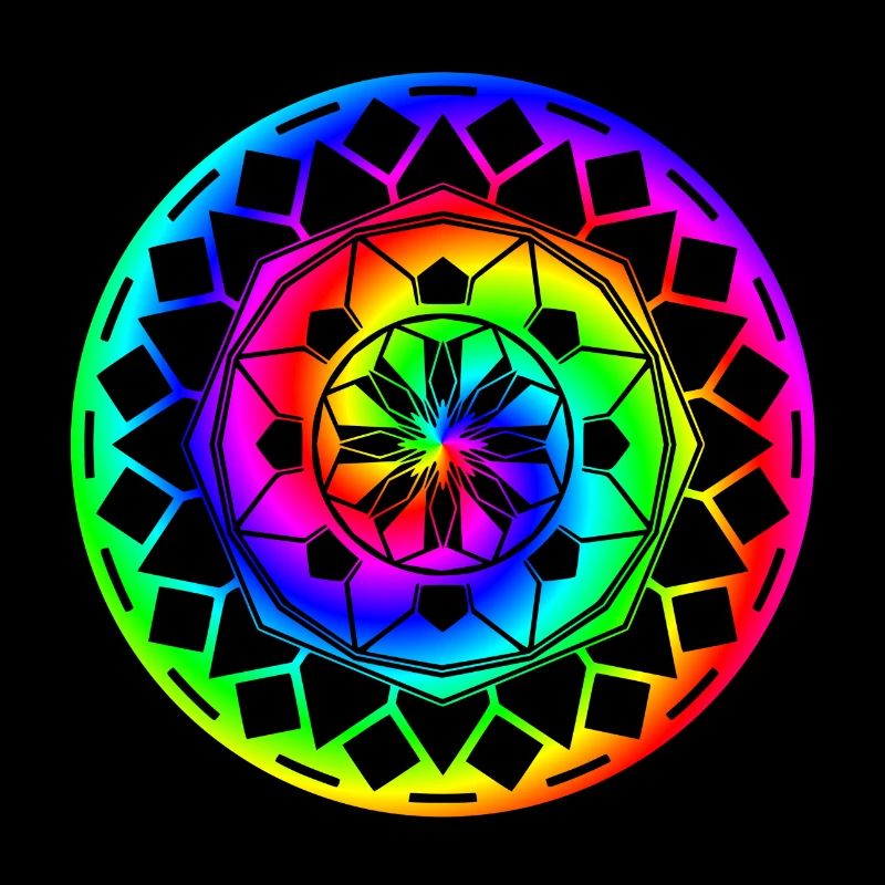 Bunte Regenbogen Mandalas & Sixties Flower Power