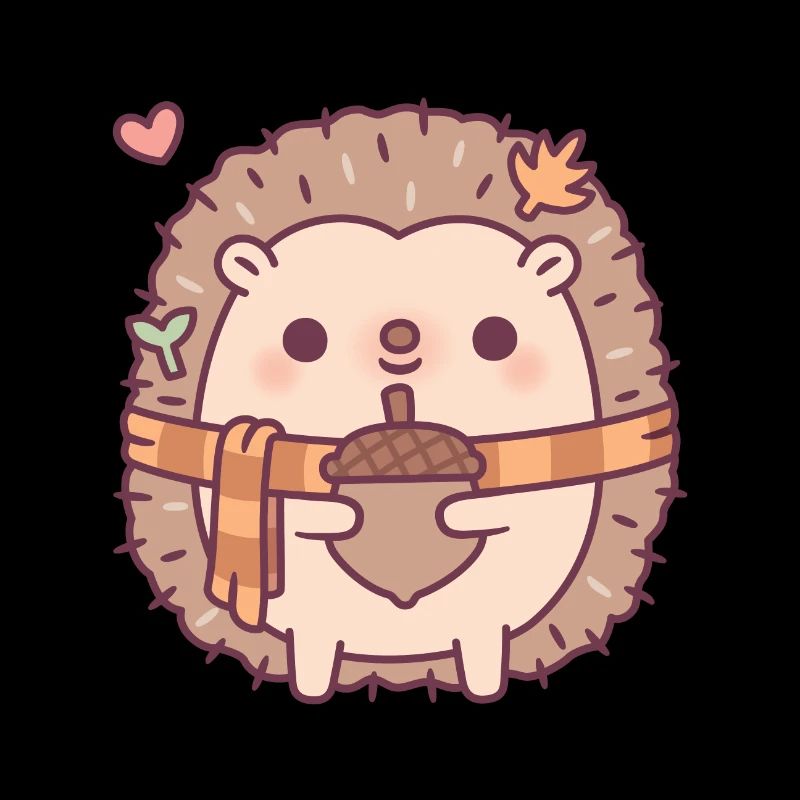 Süßer Igel Holding Eichel Herbst