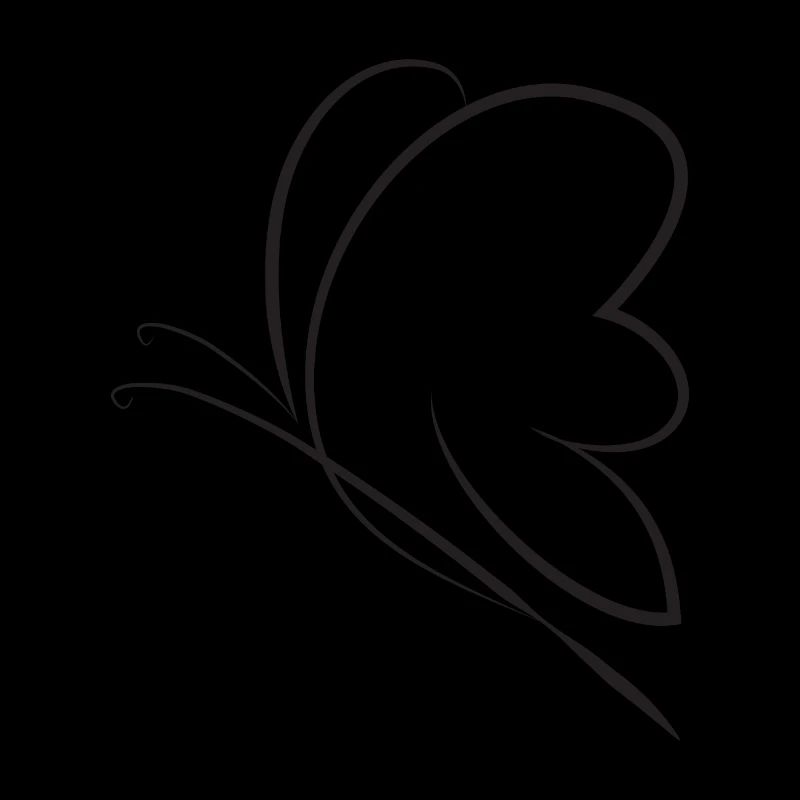 Papillon, dessin animiste essenien, noir