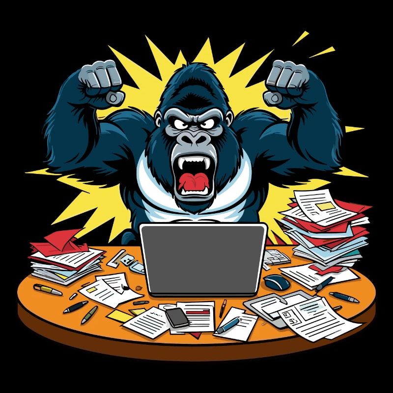 Wütender Gorilla Comic Stil