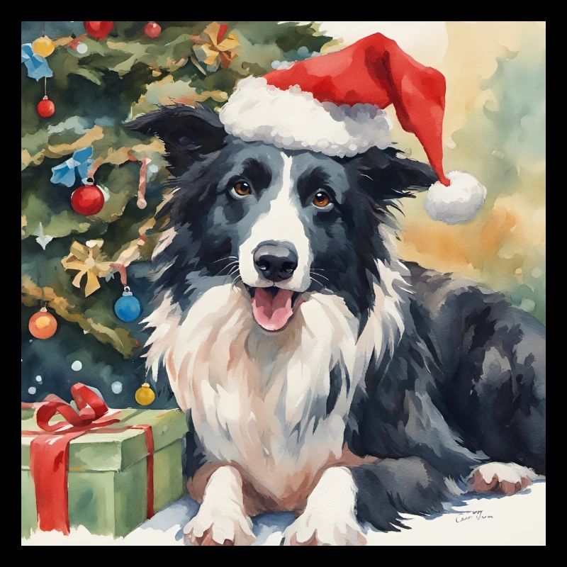 Border Collie Schäferhund Weihnachtsbaum