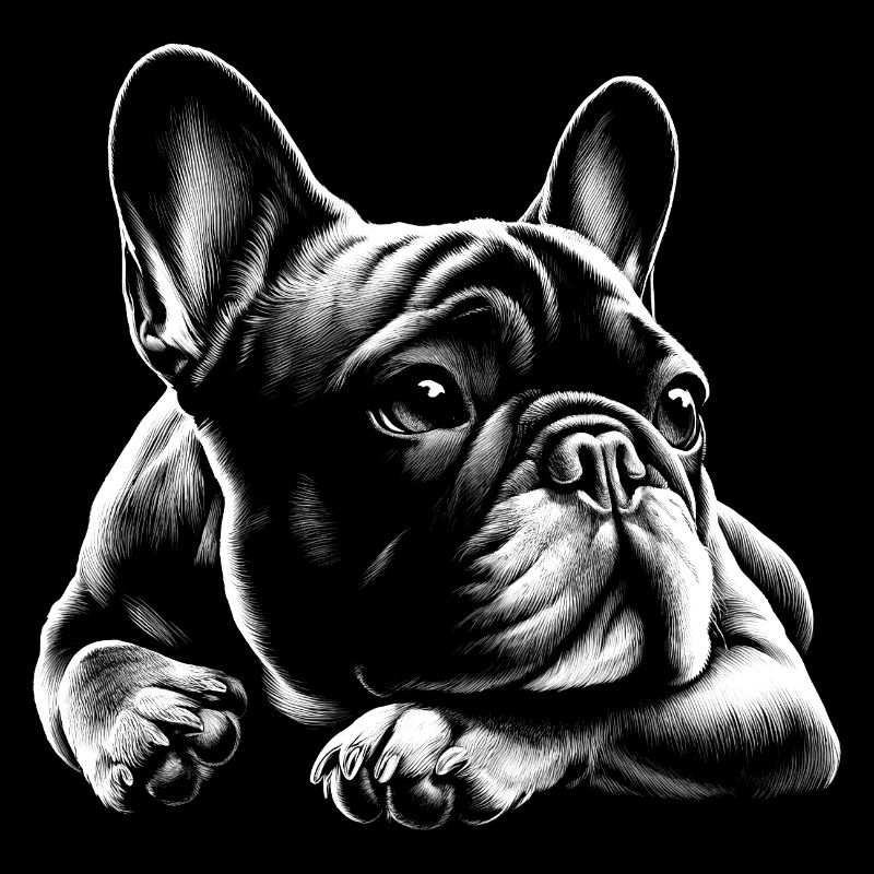 Bouledogue français mignon et rêveur