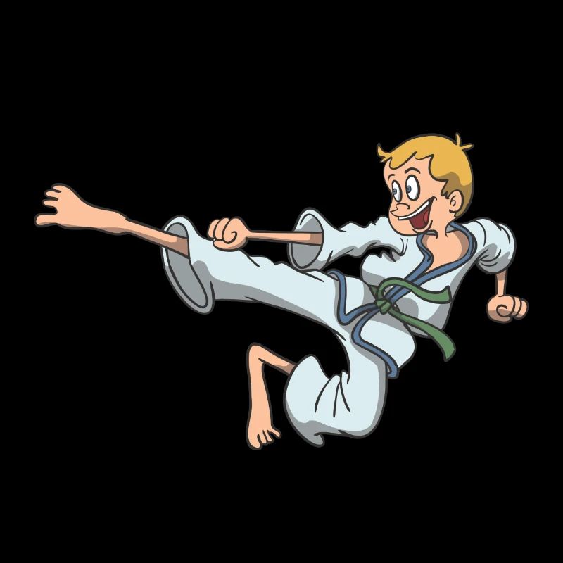 Karate Kind Junge Sprung Kick