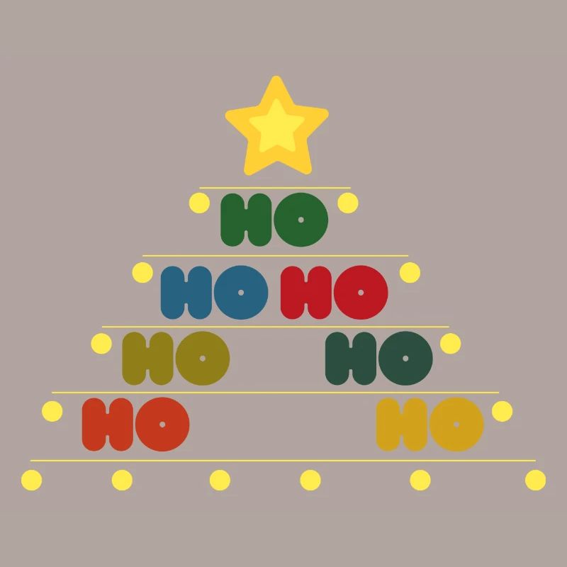 Ho Ho Ho - Weihnachtsbaum mit Stern