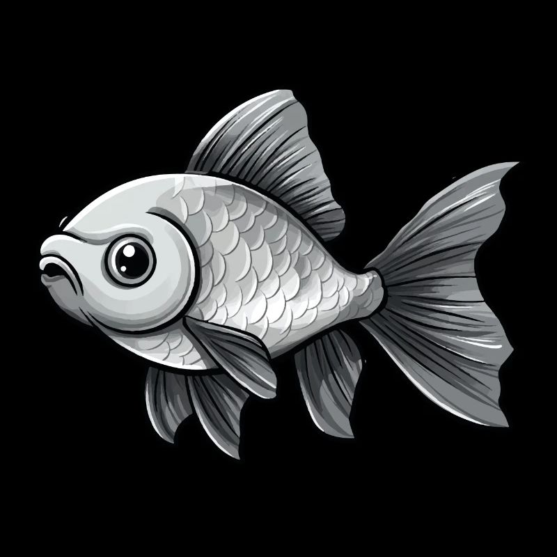 Poisson rouge à queue voilée argentée