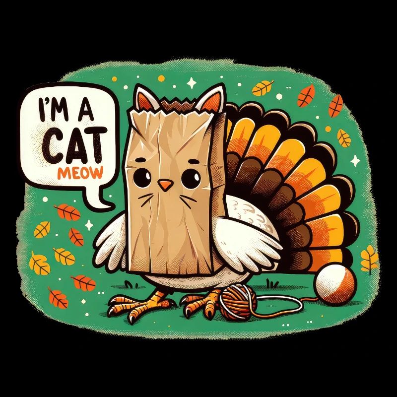 Déguisement de dinde, surprise de chat