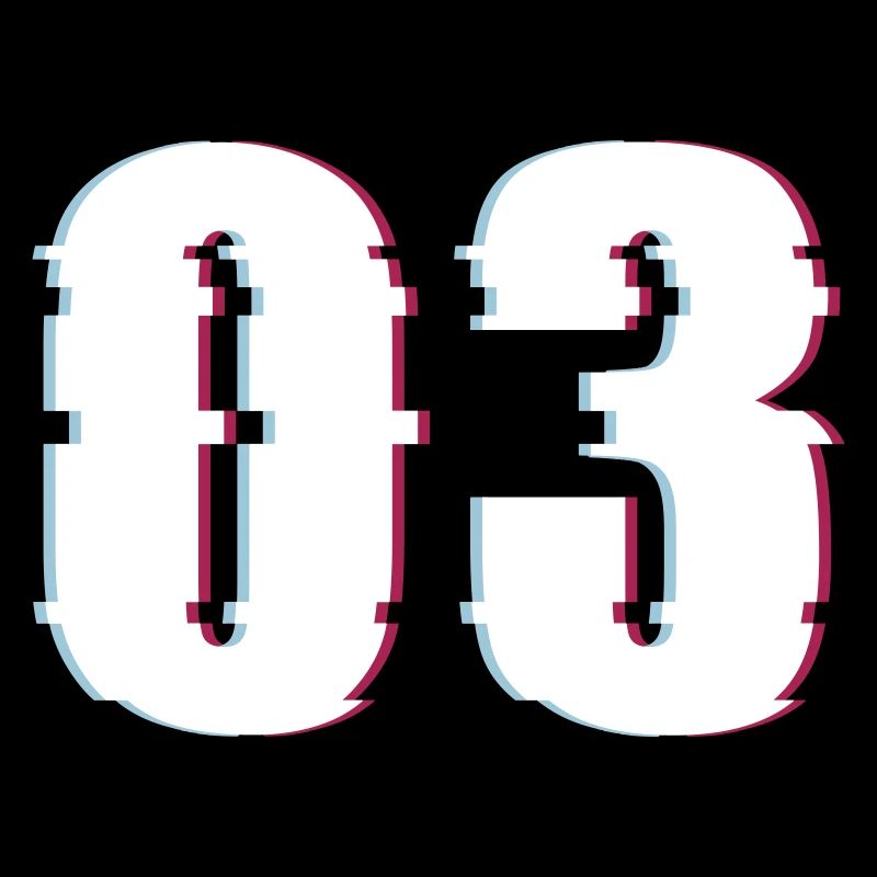 Drei 3 Three 03 Zahl Effekt Verzerrt Nummer