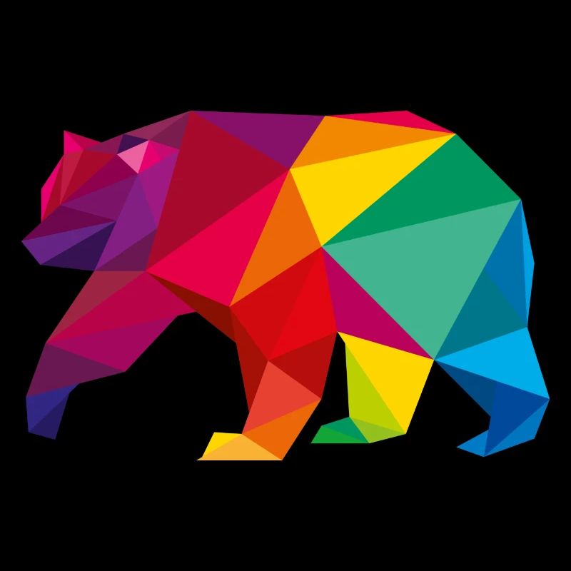 Bär Lowpoly Polygon - bunt - Tiere