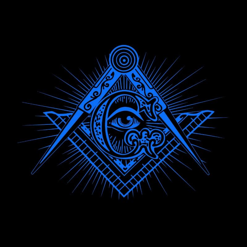 Masonic symbol blue G eye angles & compasses