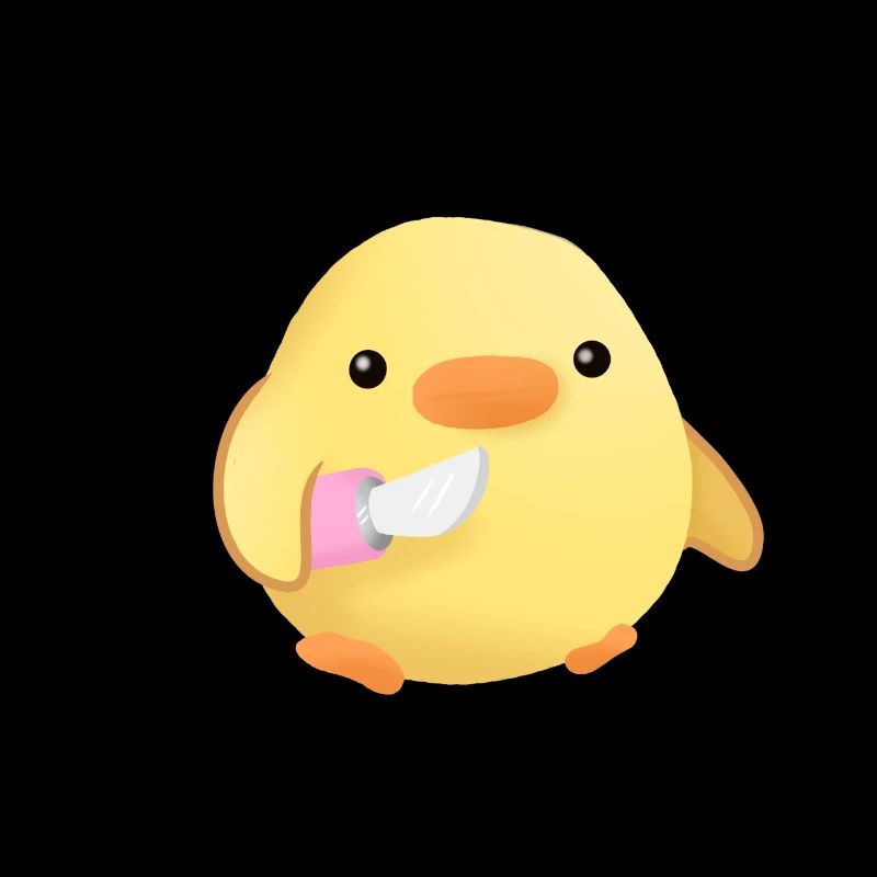 Huhn mit Messer
