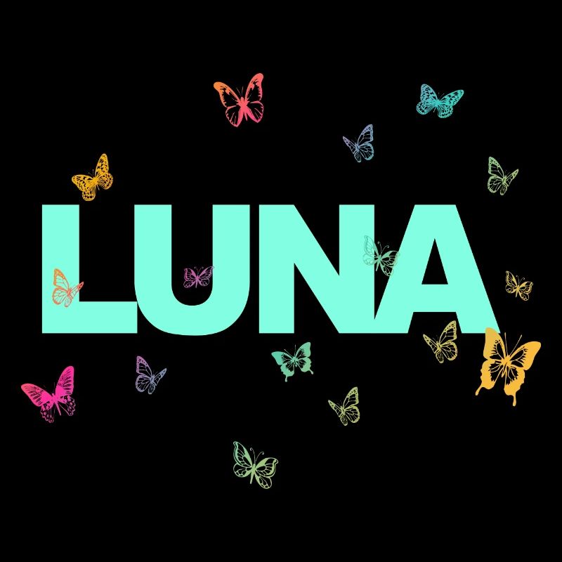 Luna - Schöner Name mit Schmetterlingen