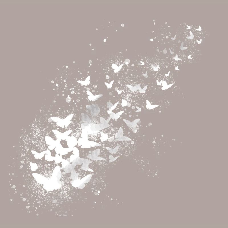 Papillons, graffitis, blanc, essaim volant,