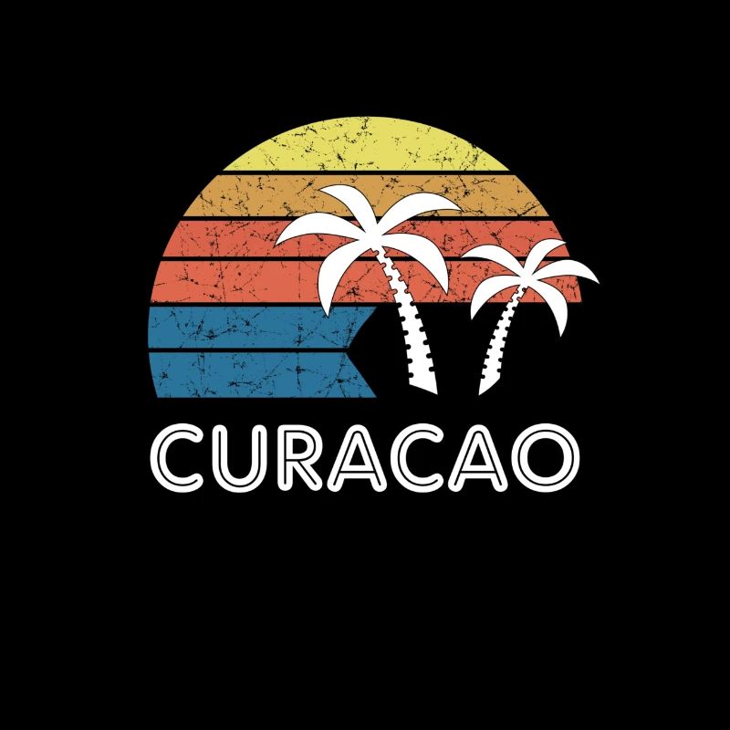 retro curacao keepsake tee for curacao vacationers