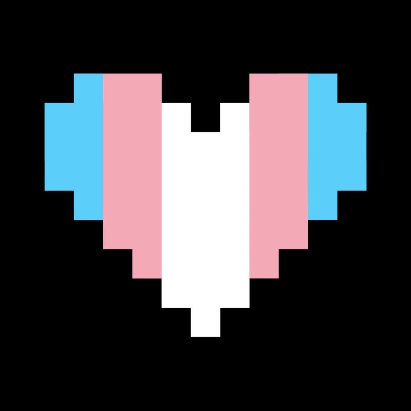 Fierté transgenre Pixel Art Cœur