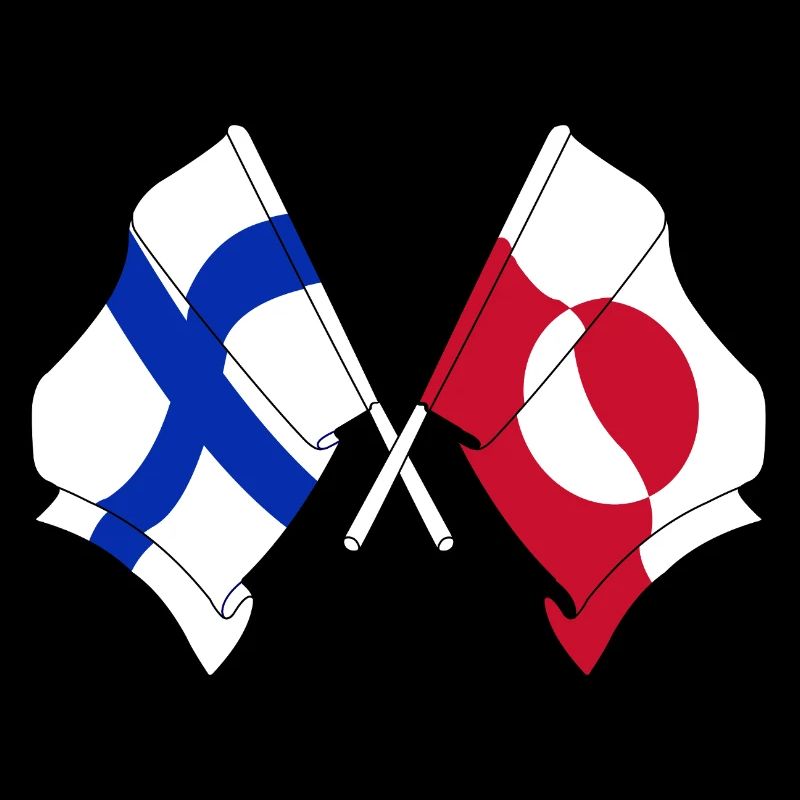 Drapeau de la Finlande et drapeau du Groenland