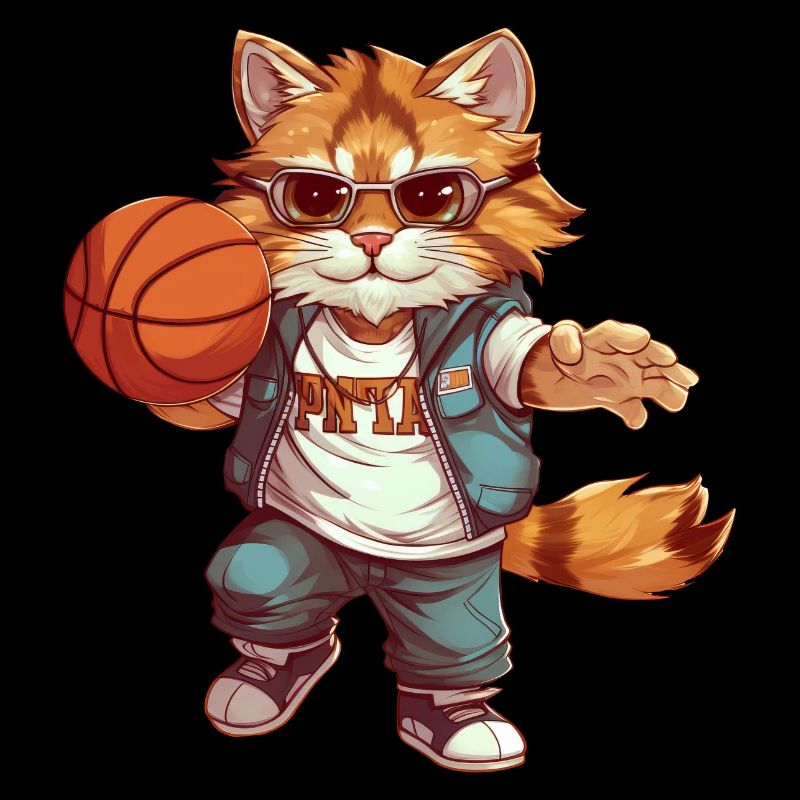 Chat de basket-ball cool
