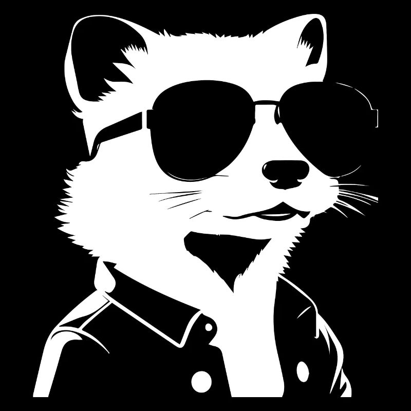 Frettchen mit Sonnenbrille Coole Frettchen