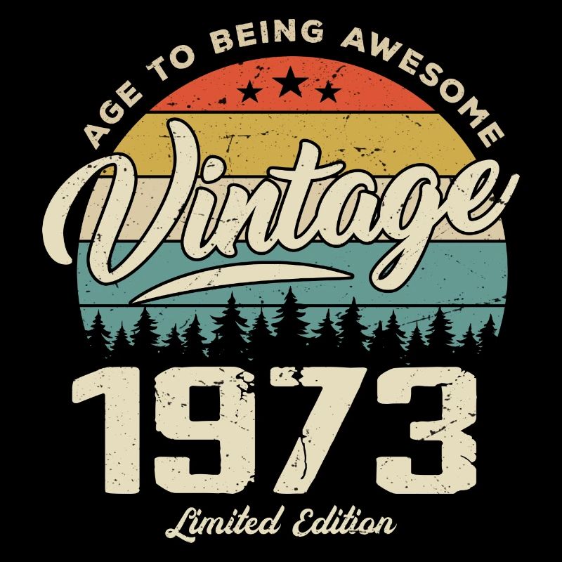 Vintage 1973 Cadeau Anniversaire Style Rétro 1973