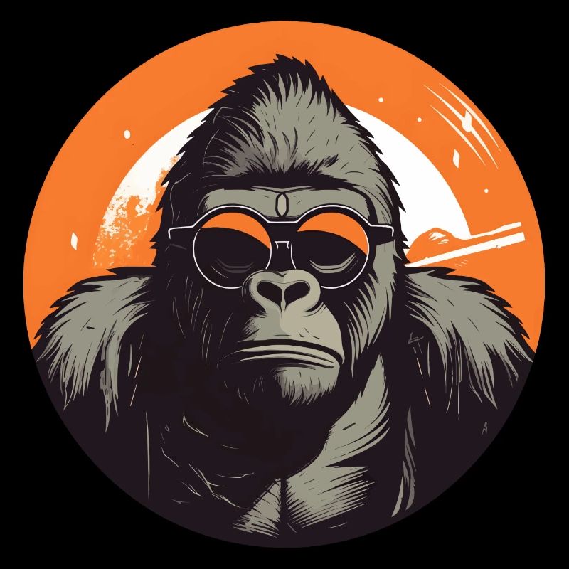 Gorilla with sunglasses, monkey, primate