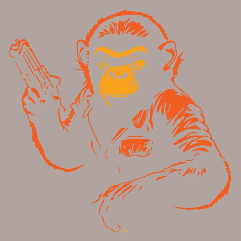 Gorilla mit einer Waffe