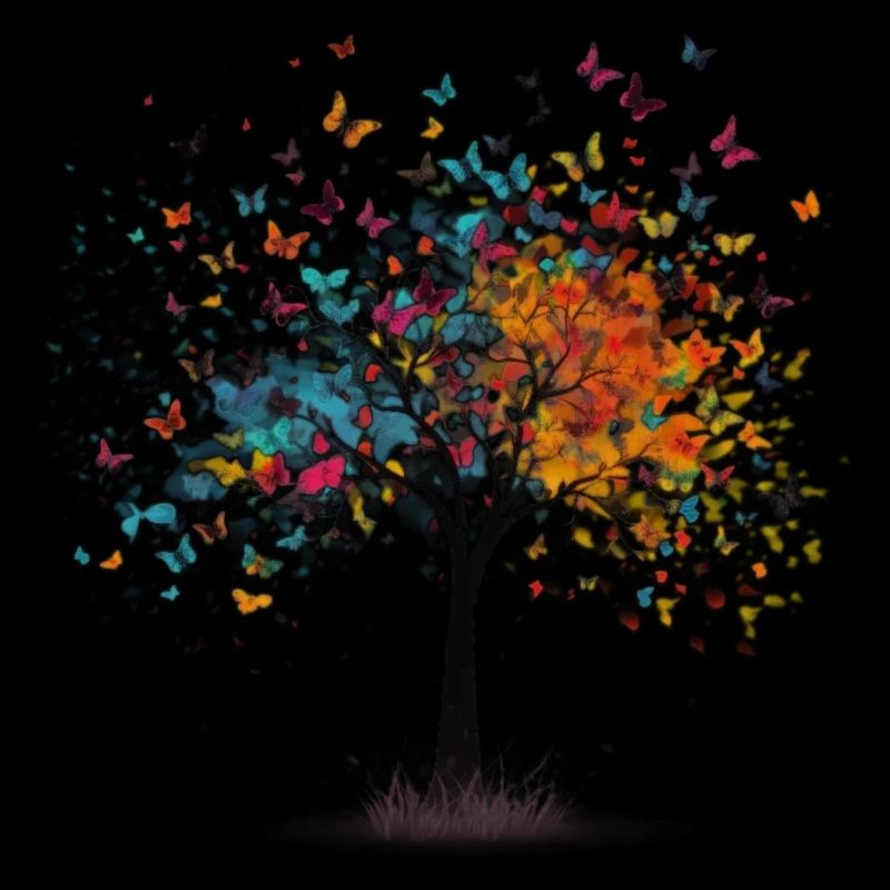 Schmetterlingsbaum Bunte Schmetterlinge Fliegen