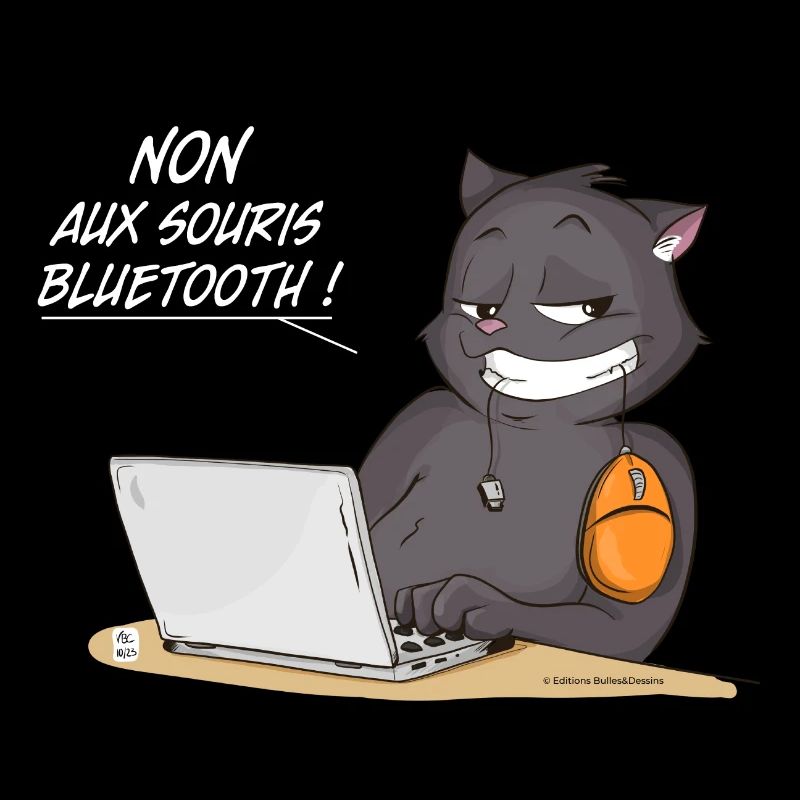 Norby "Non aux souris bluetooth" (texte blc)